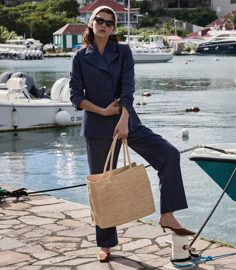 HARRISON JACKET -- NAVY GESSATO STRIPE