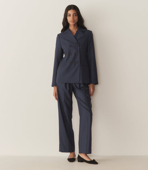 HARRISON JACKET -- NAVY GESSATO STRIPE