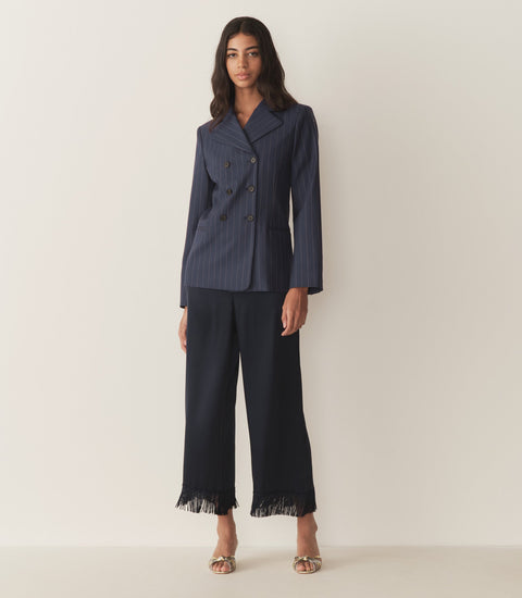 HARRISON JACKET -- NAVY GESSATO STRIPE