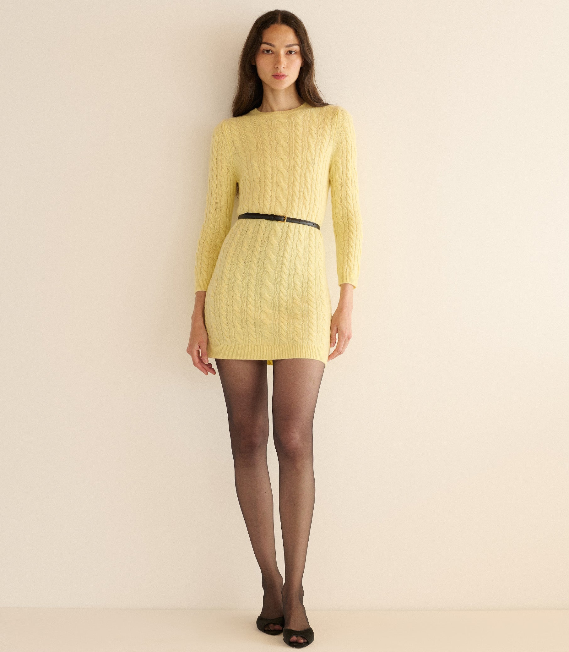 ALICE CASHMERE DRESS -- BUTTERCUP