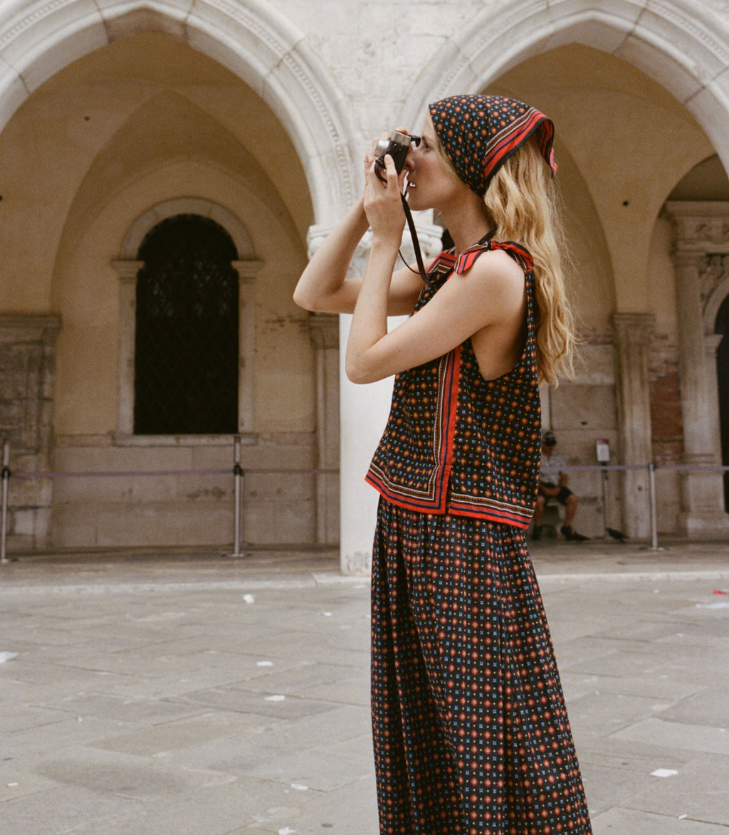 PETIT PENNY BANDANA -- NOIR MONTMARTRE FOULARD