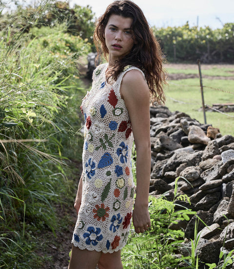 ANNALISA DRESS -- CREAM MULTI