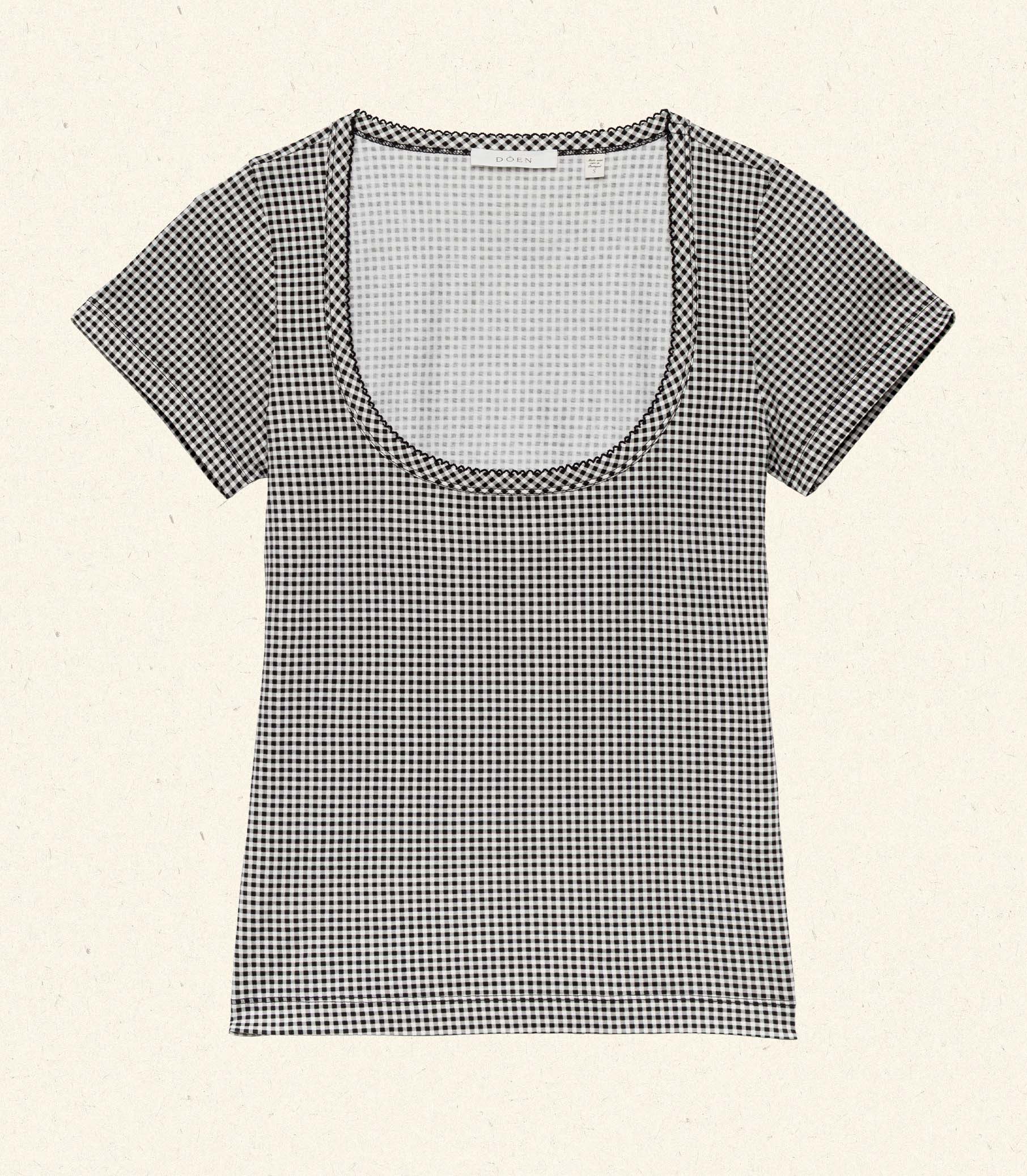 BRIGITTE TEE -- NOIR LA MADDALENA GINGHAM