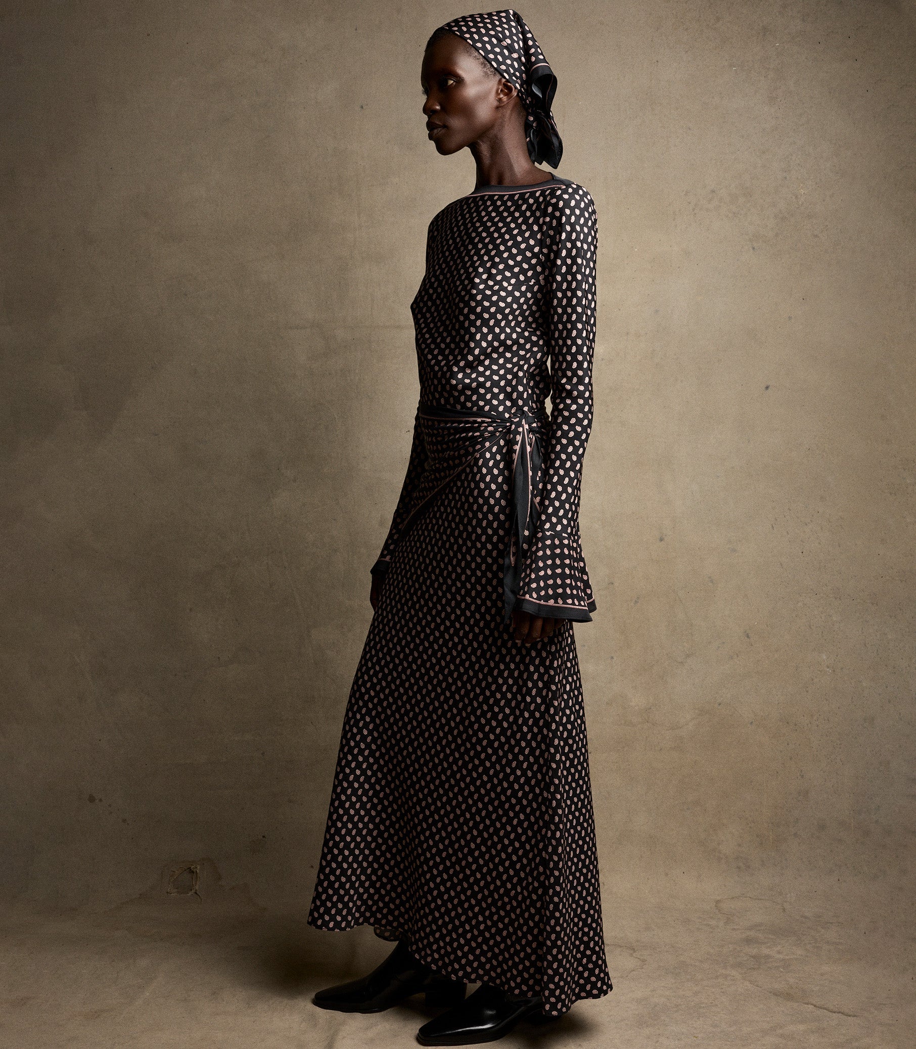 DAVINA DRESS -- CARDINALE FOULARD