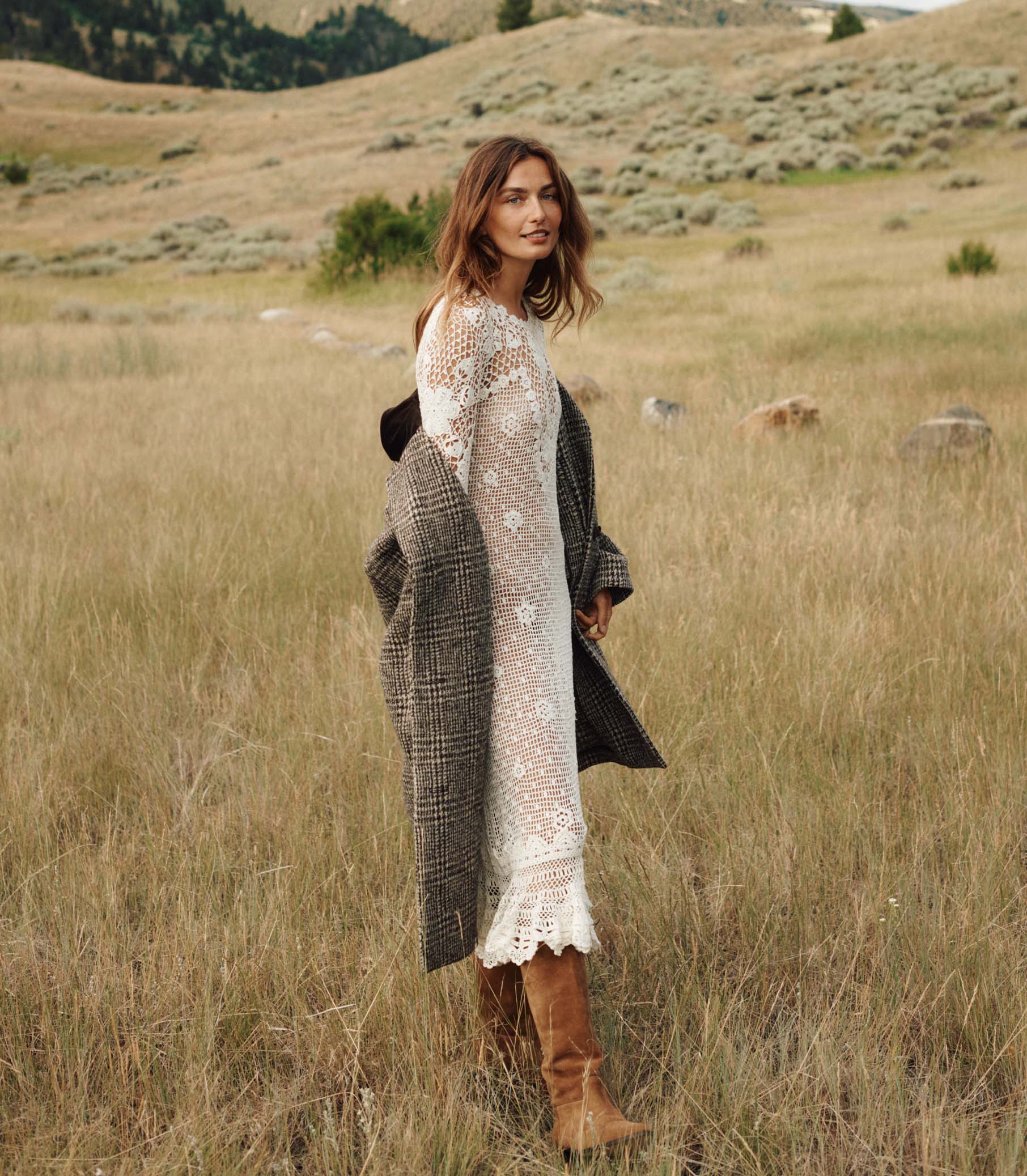 DOVER COAT -- LASCELLE HOUNDSTOOTH CHECK