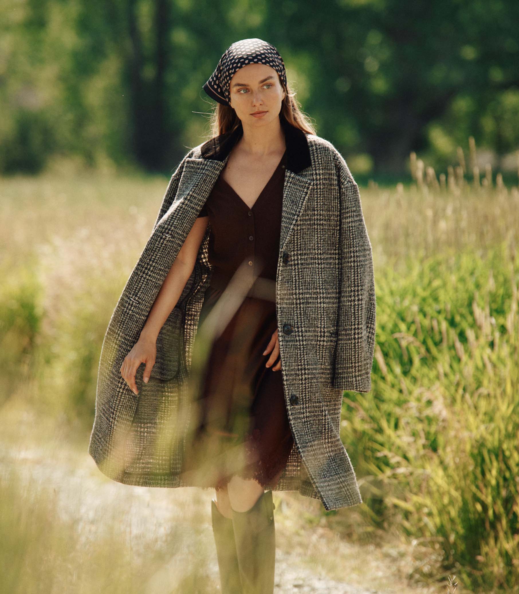 DOVER COAT -- LASCELLE HOUNDSTOOTH CHECK