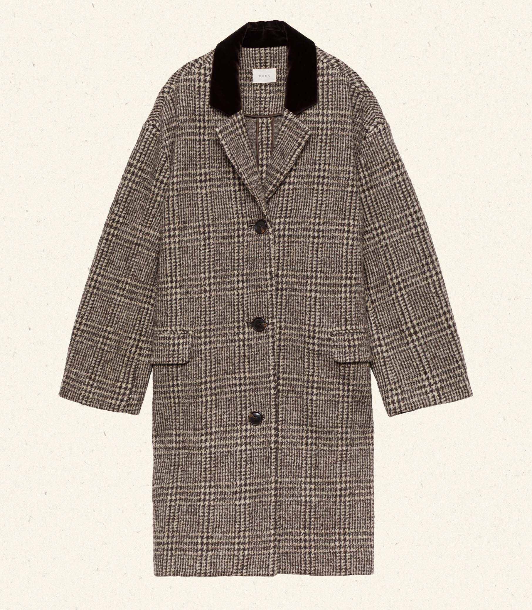 DOVER COAT -- LASCELLE HOUNDSTOOTH CHECK