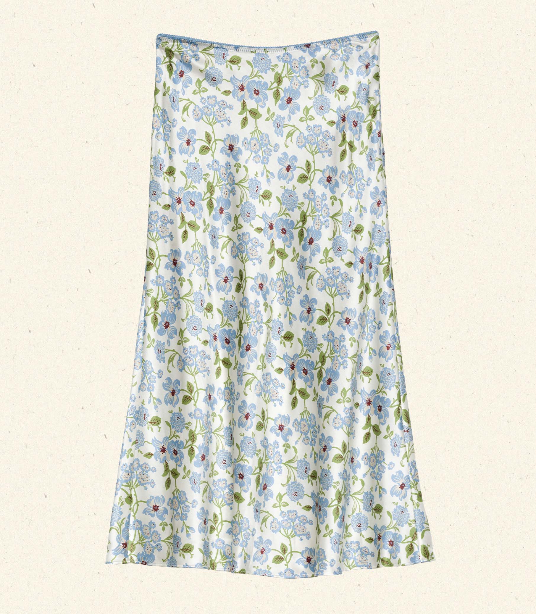 ELOWENA SKIRT -- IVORY STRAWBERRY MOON FLORAL