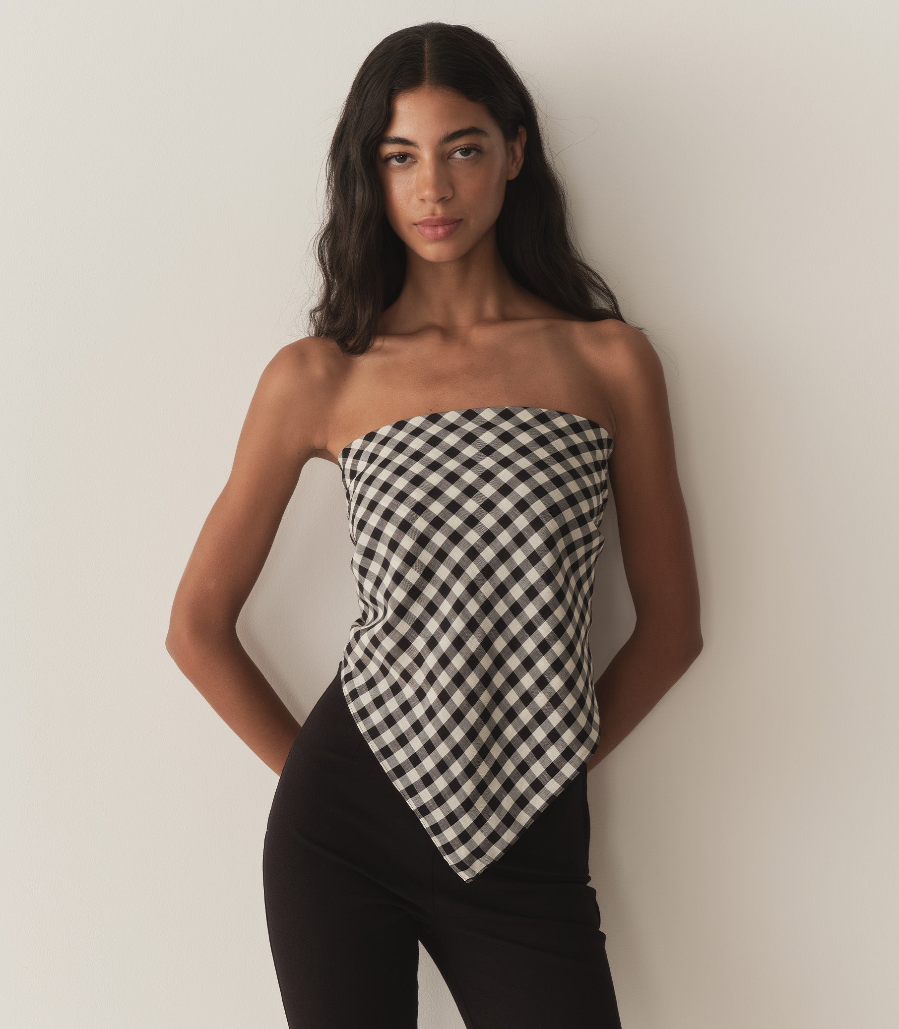 GRANDE PENNY BANDANA -- BLACK MARILYN GINGHAM