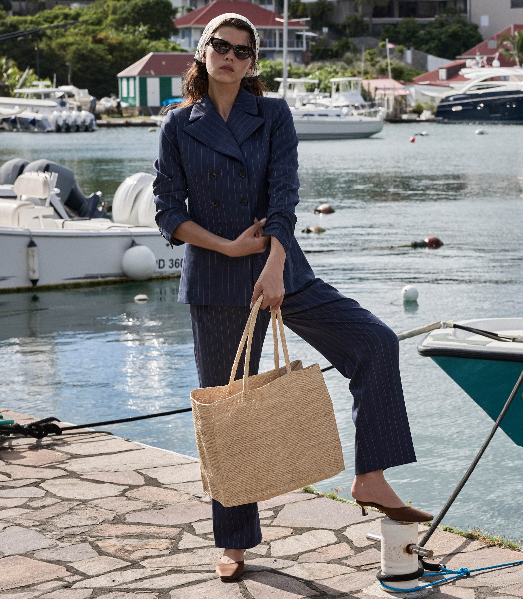 HARRISON JACKET -- NAVY GESSATO STRIPE