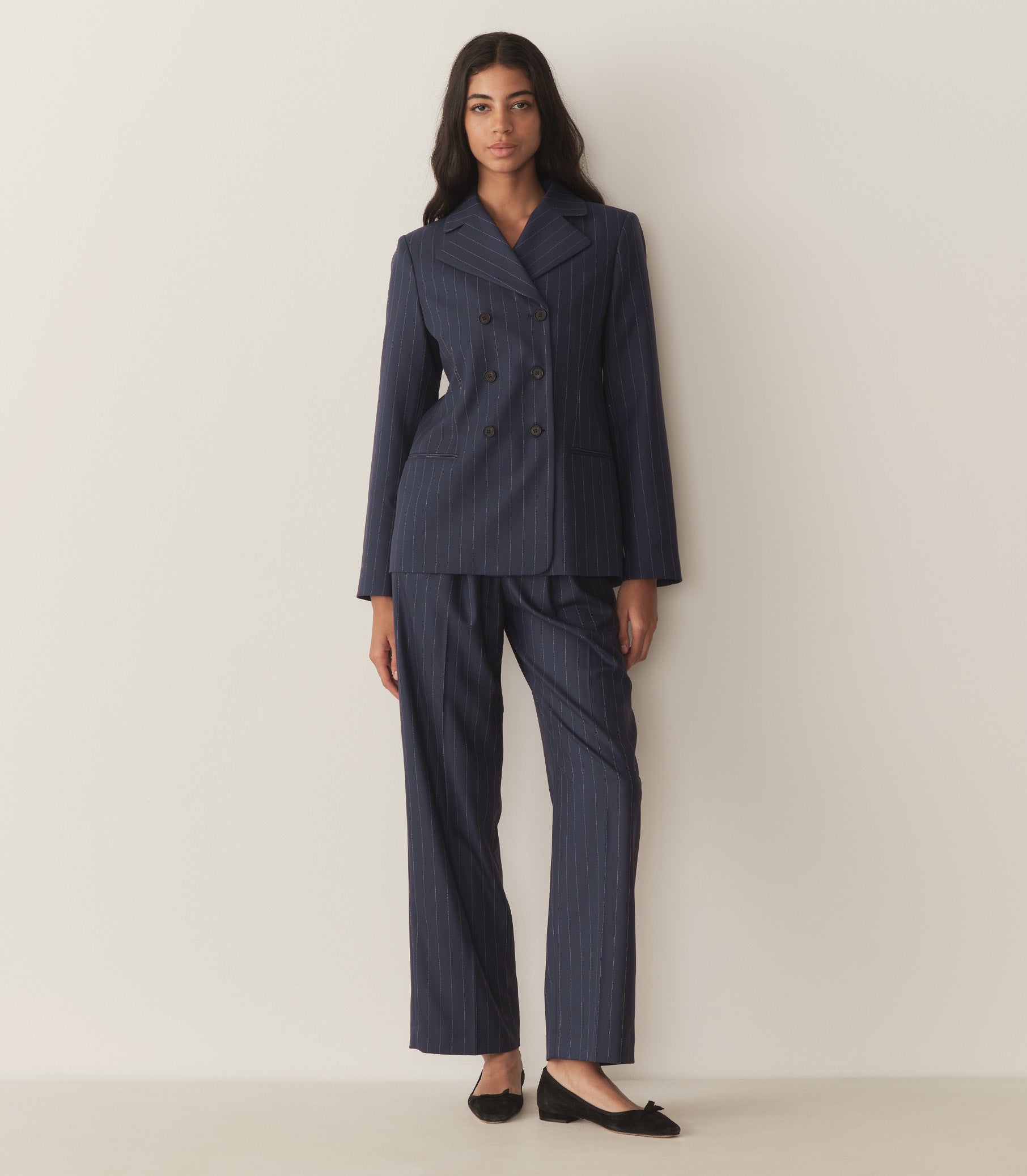 HARRISON JACKET -- NAVY GESSATO STRIPE