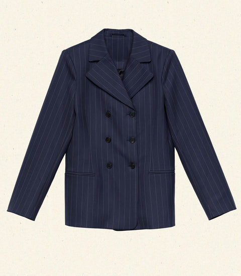 HARRISON JACKET -- NAVY GESSATO STRIPE
