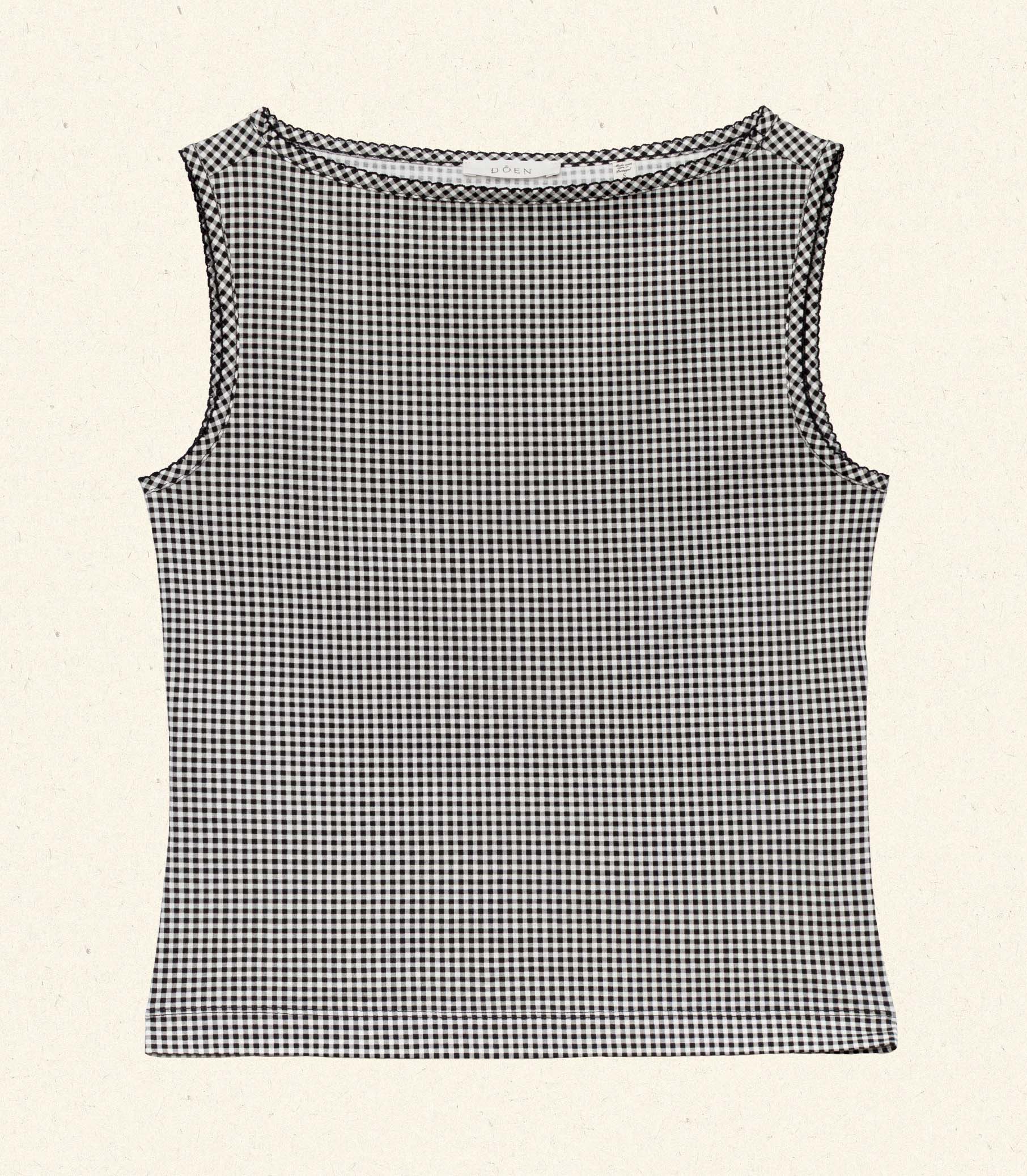 IDA TANK -- NOIR LA MADDALENA GINGHAM