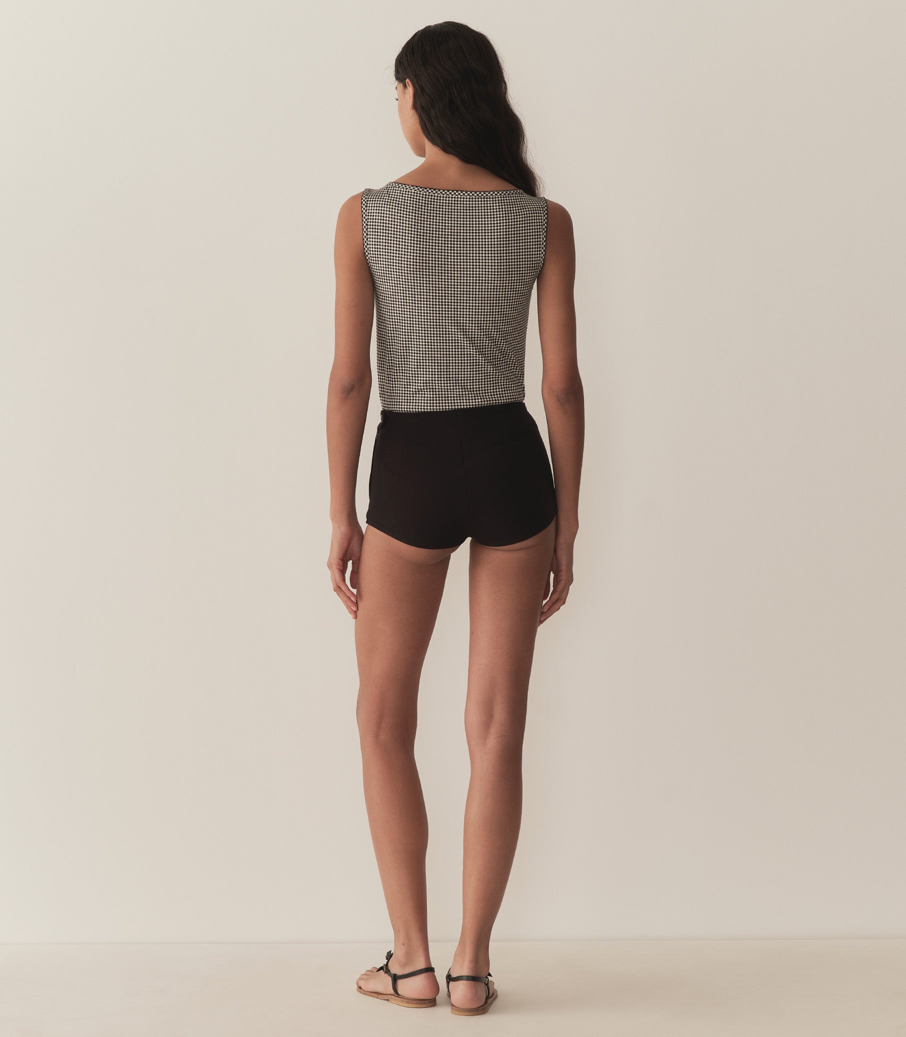 IDA TANK -- NOIR LA MADDALENA GINGHAM