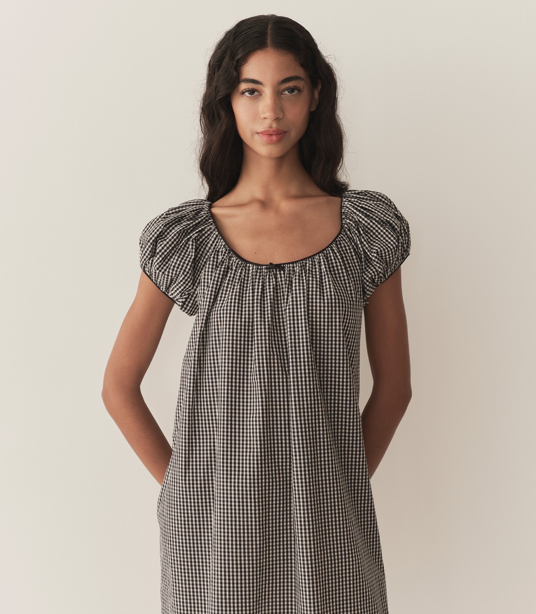 JULIA DRESS -- NOIR LA MADDALENA GINGHAM