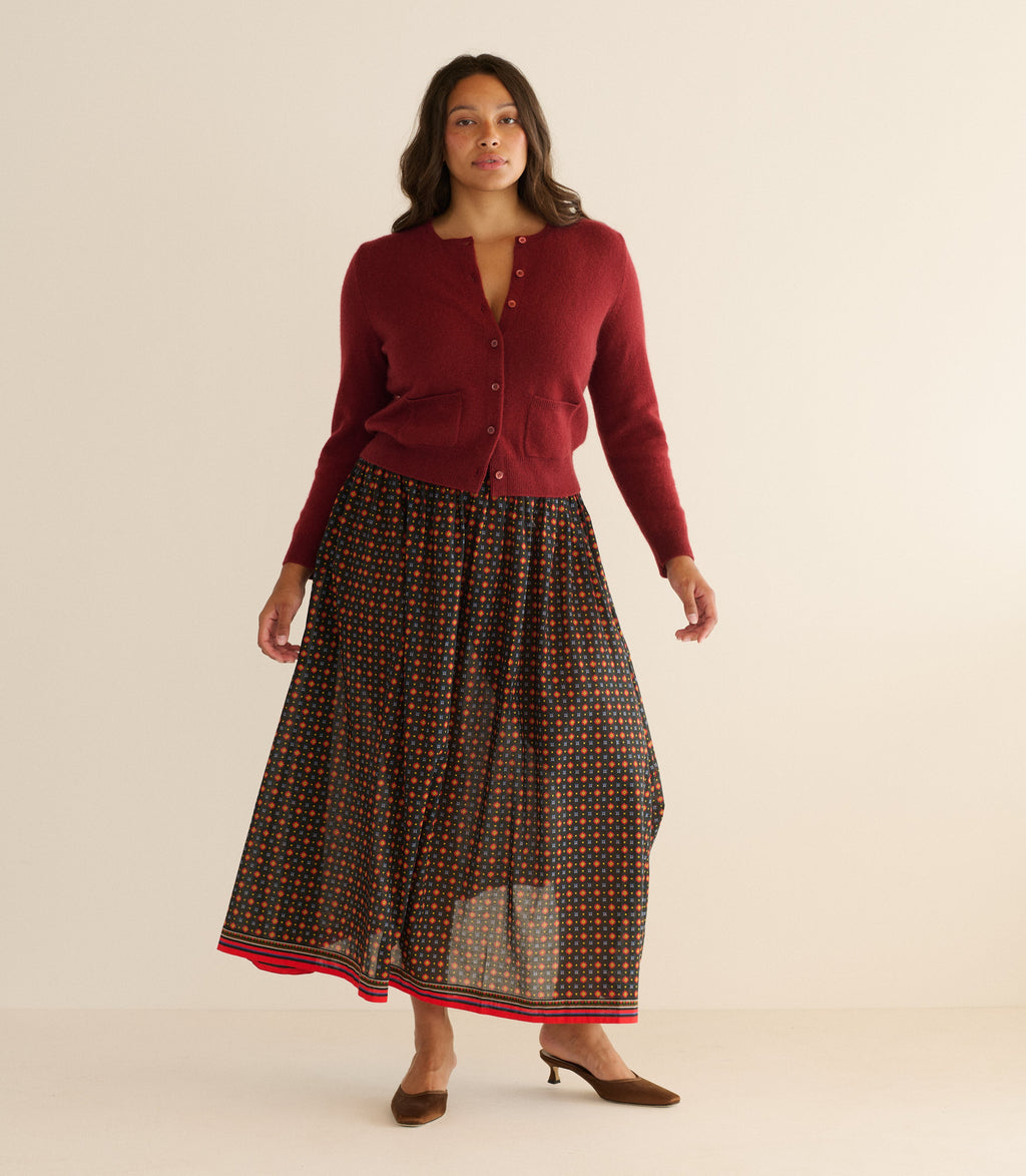 MARICETTE SKIRT -- NOIR MONTMARTRE FOULARD