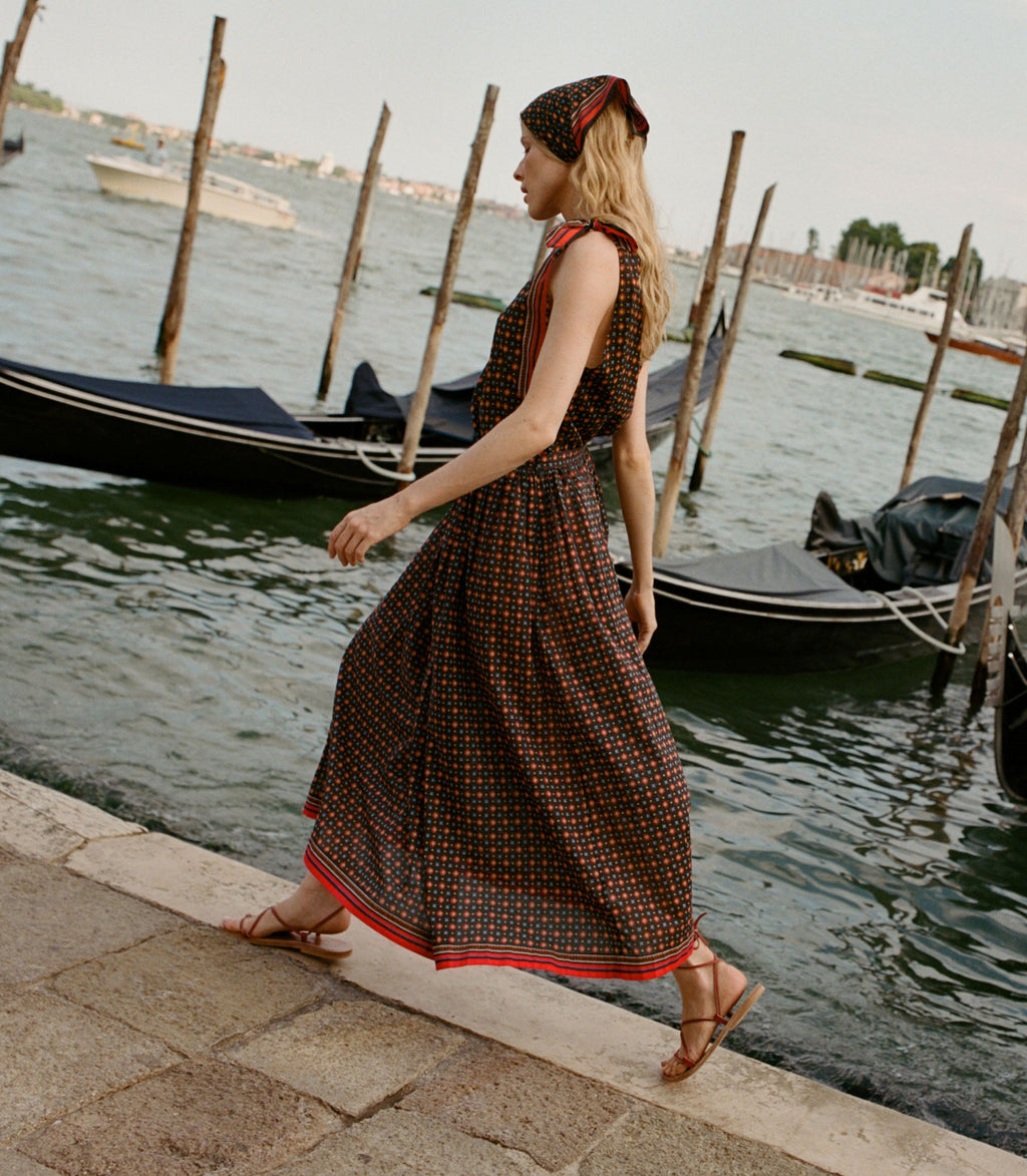 MARICETTE SKIRT -- NOIR MONTMARTRE FOULARD