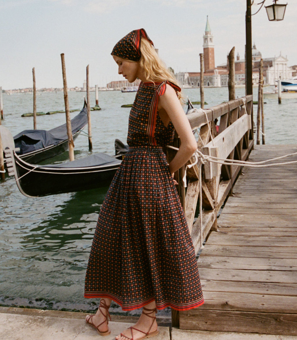 MARICETTE SKIRT -- NOIR MONTMARTRE FOULARD