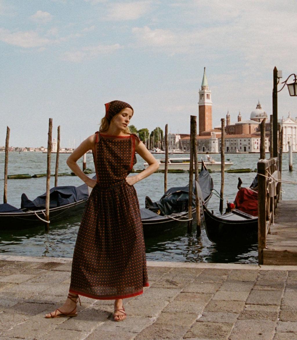 MARICETTE SKIRT -- NOIR MONTMARTRE FOULARD