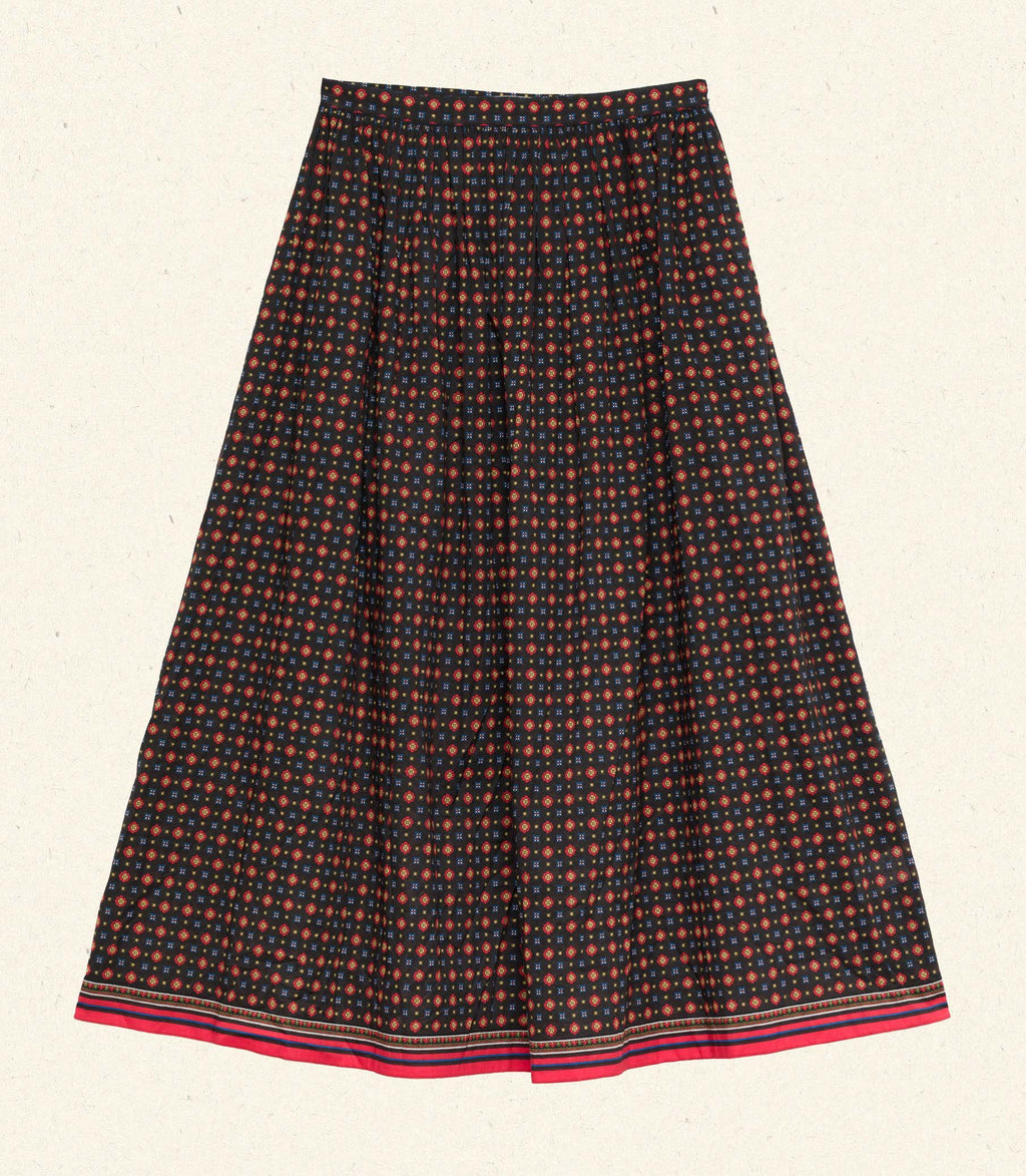 MARICETTE SKIRT -- NOIR MONTMARTRE FOULARD