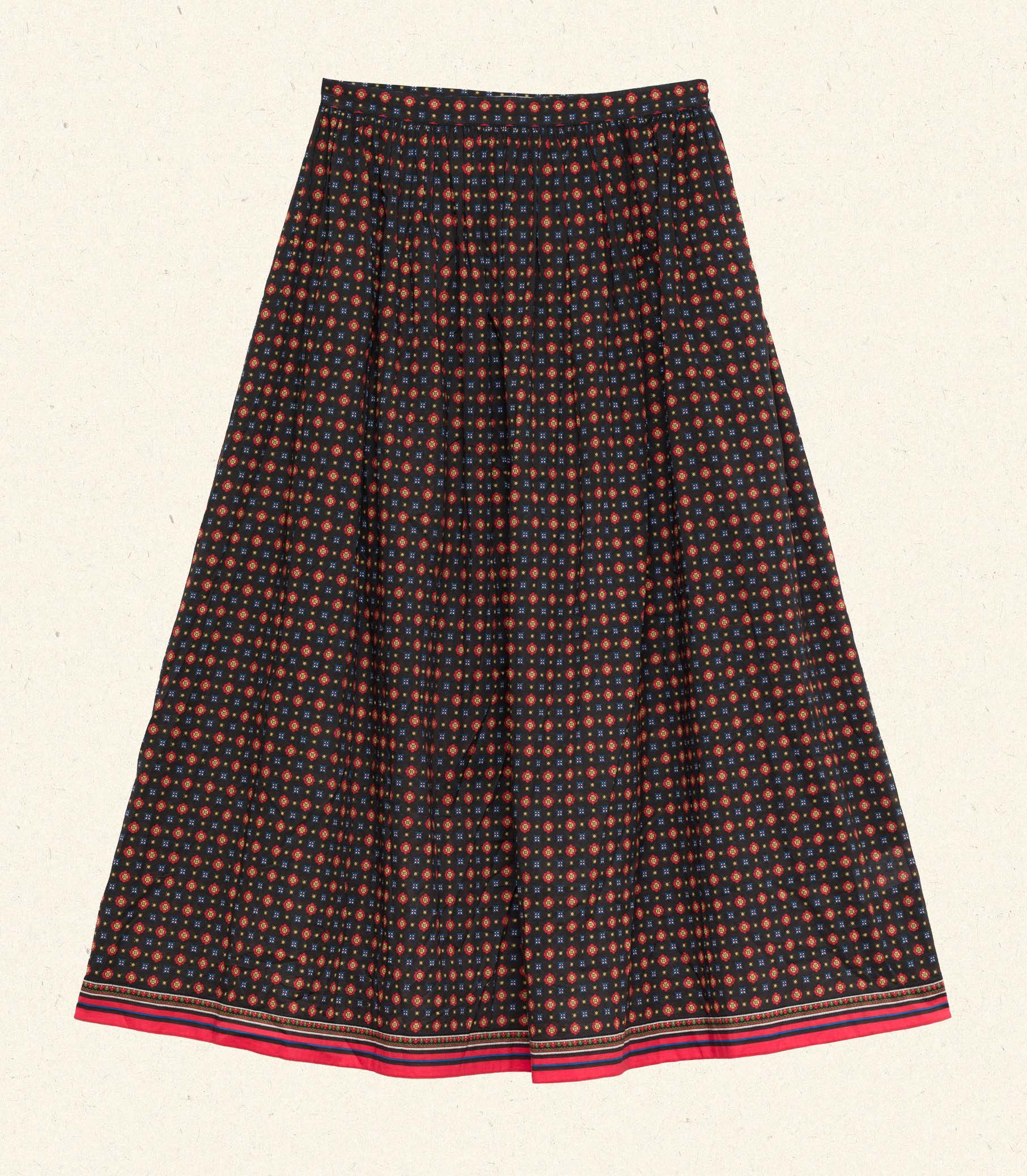 MARICETTE SKIRT -- NOIR MONTMARTRE FOULARD