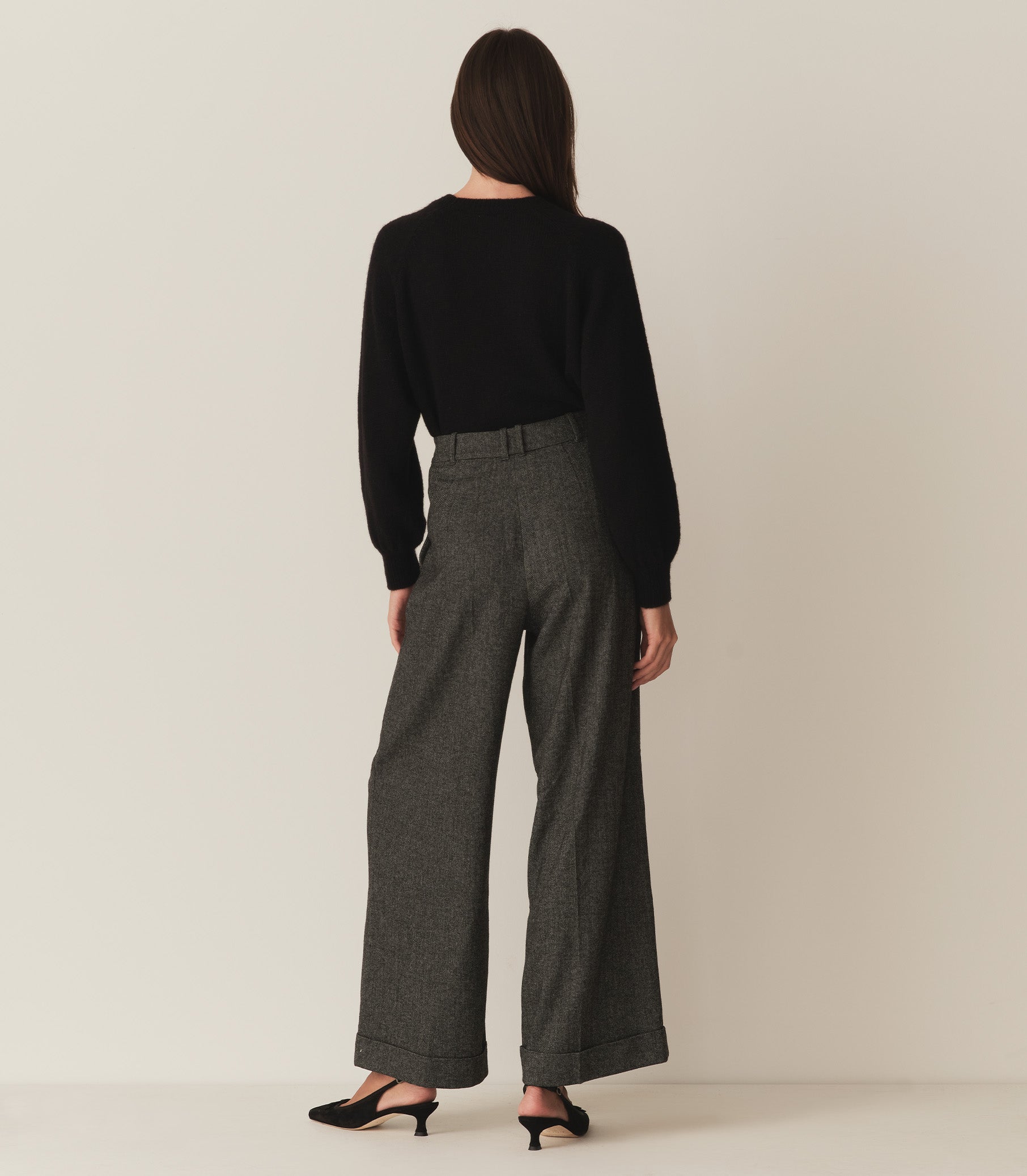 HMD -- LAWRENCE PANT -- BLACK HERRINGBONE