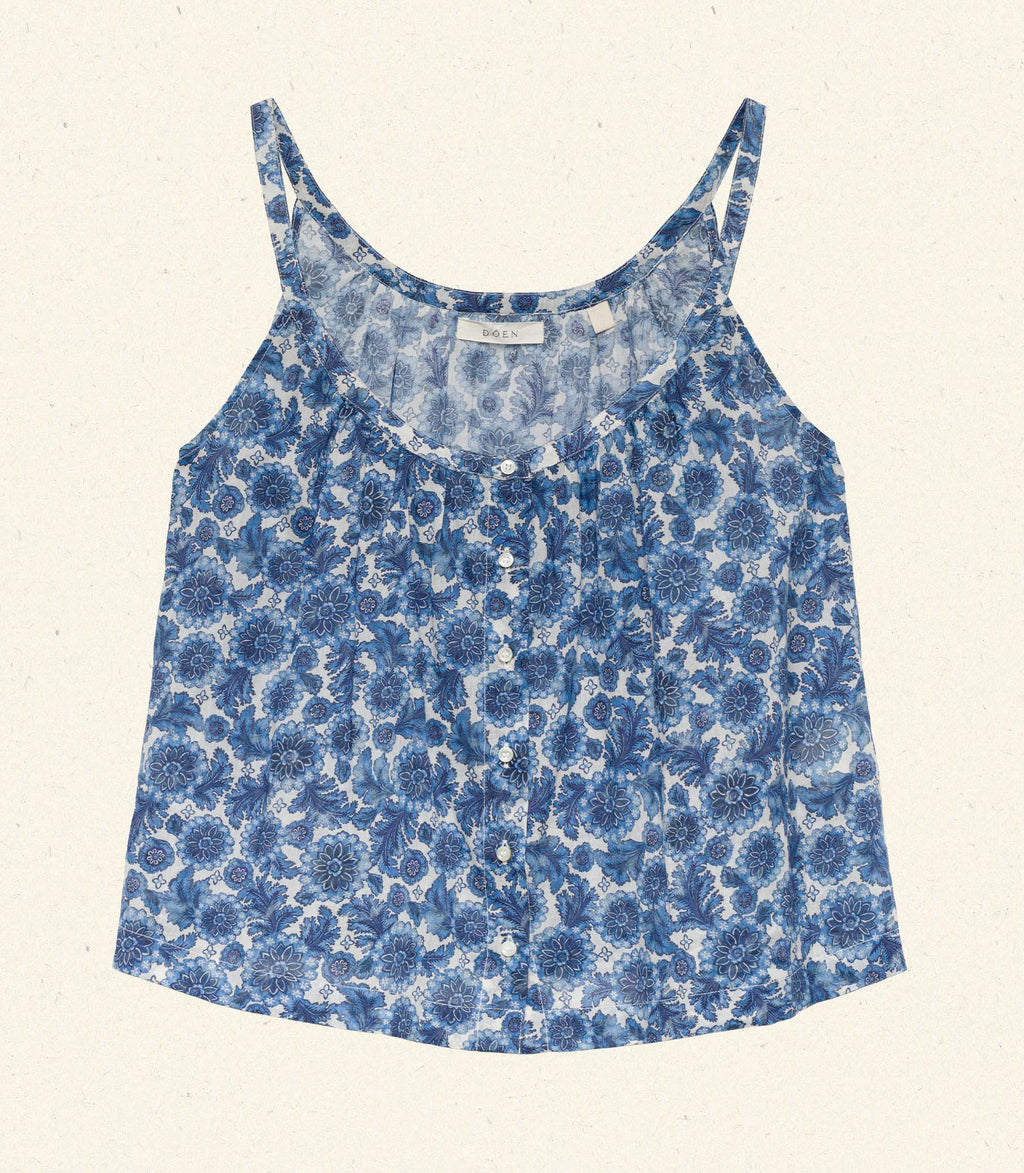 NALINA TOP -- BLEU SOLEIL FLEURIT
