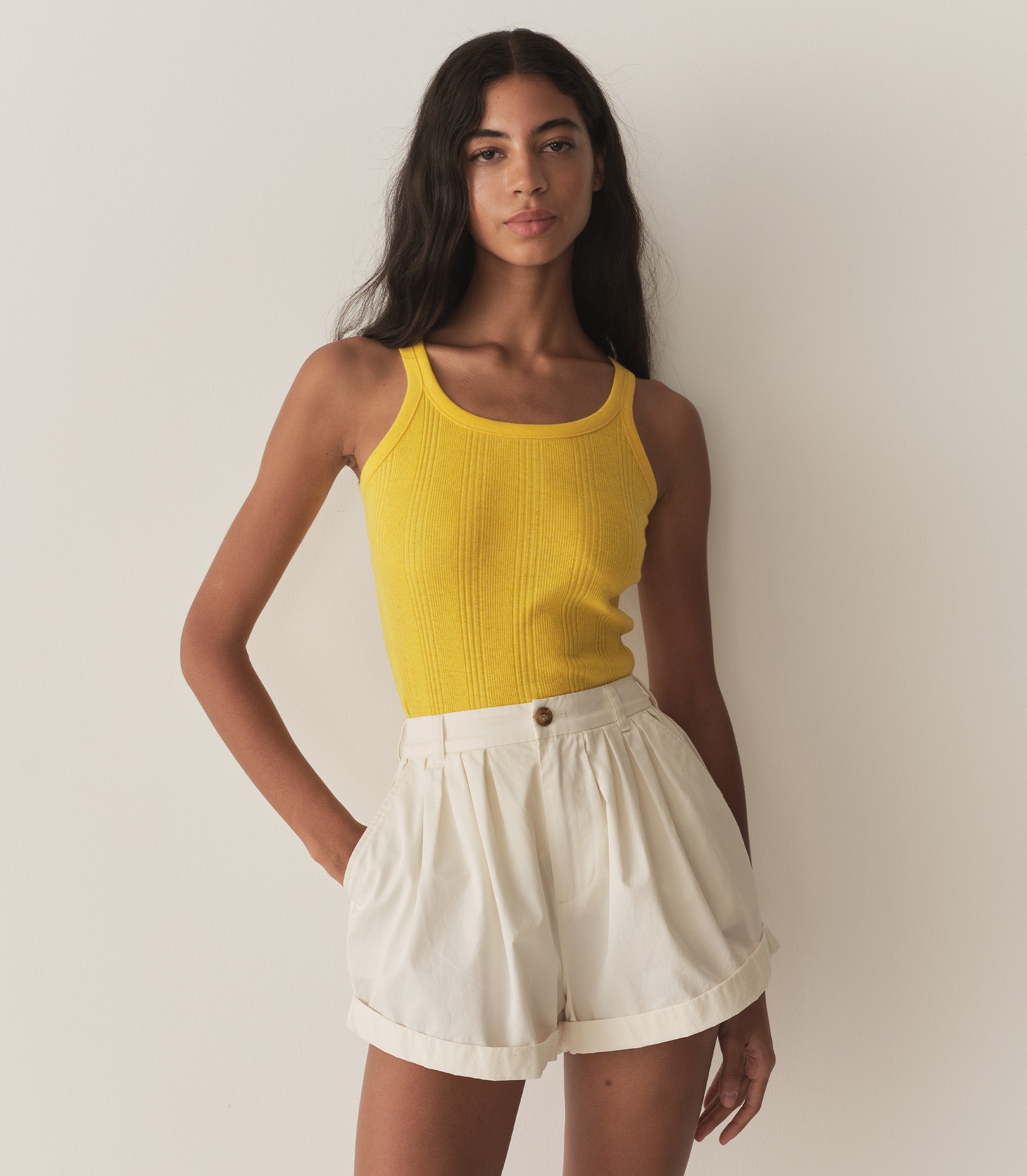 SEINE CASHMERE TANK -- CITRUS