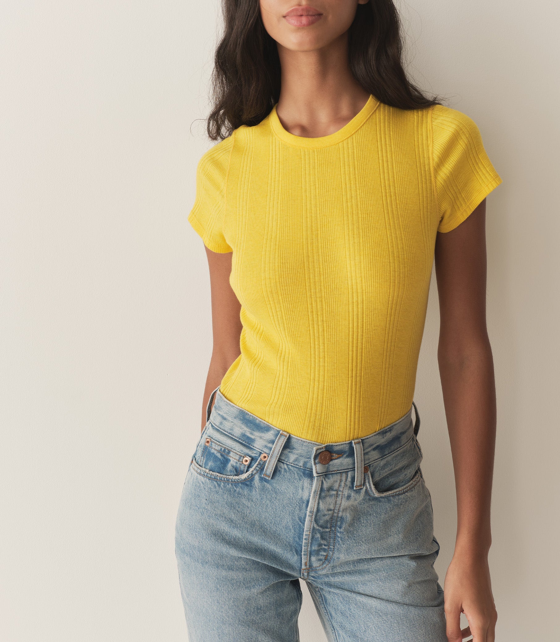 VIVI CASHMERE TEE -- CITRUS