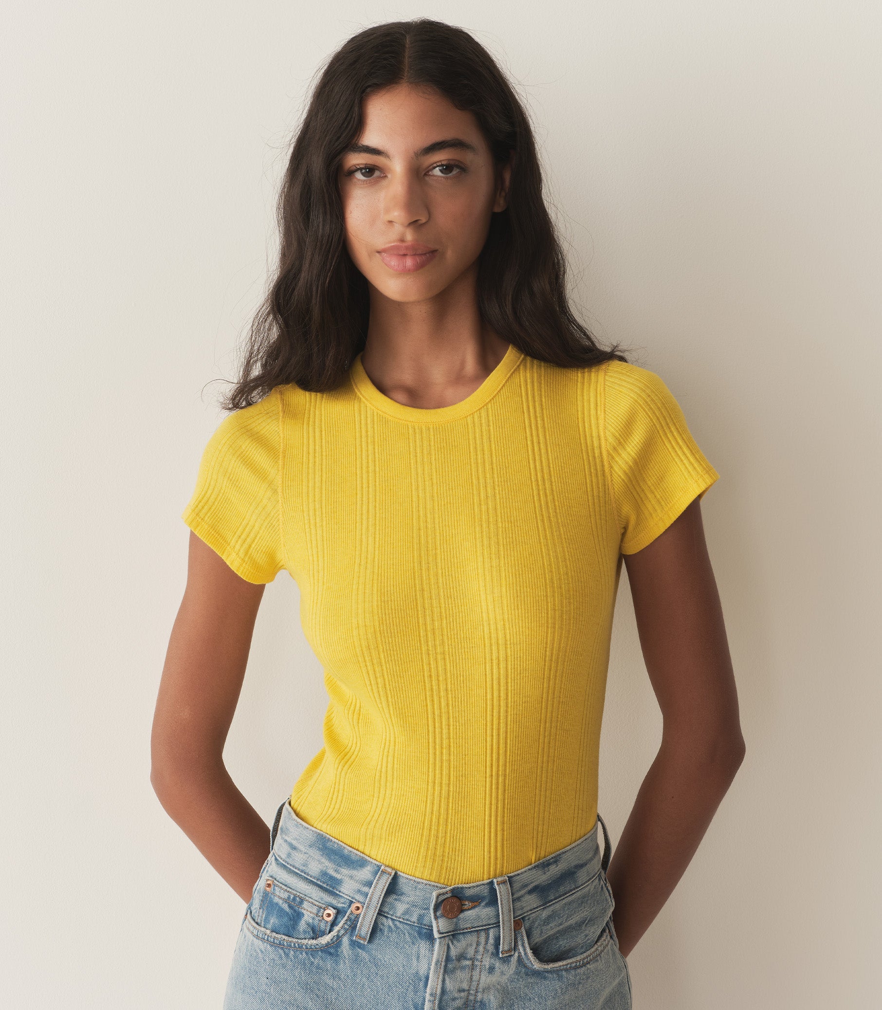 VIVI CASHMERE TEE -- CITRUS