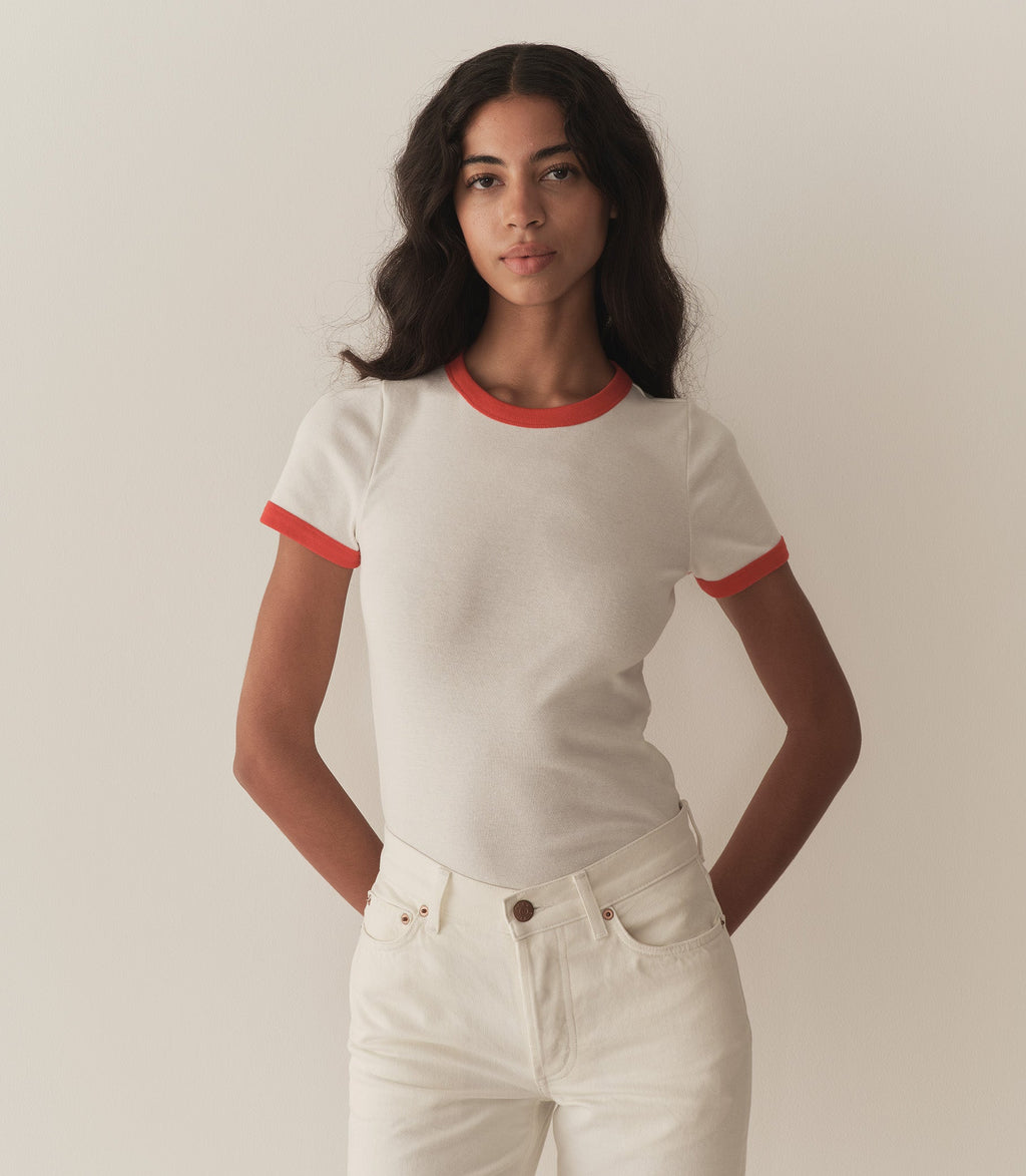 VIVI RINGER TEE -- SALT